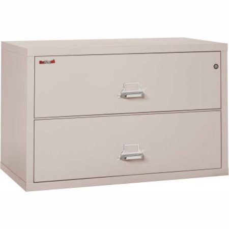 FIRE KING Fireking Fireproof 2 Drawer Lateral File Cabinet Letter-Legal Size 44-1/2"W x 22"D x 28"H - Lt Gray 244CPL